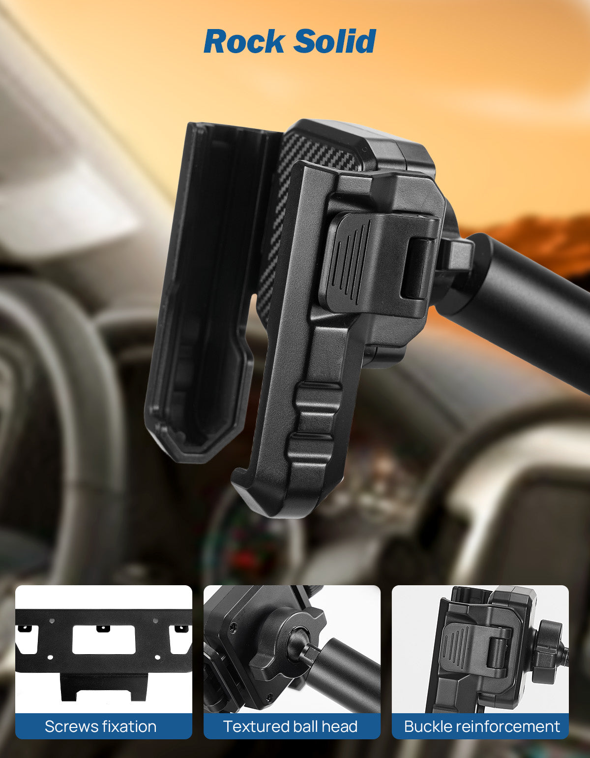 Metal Dash Mount Phone Holder Compatible with 2019-2022 Silverado & Sierra