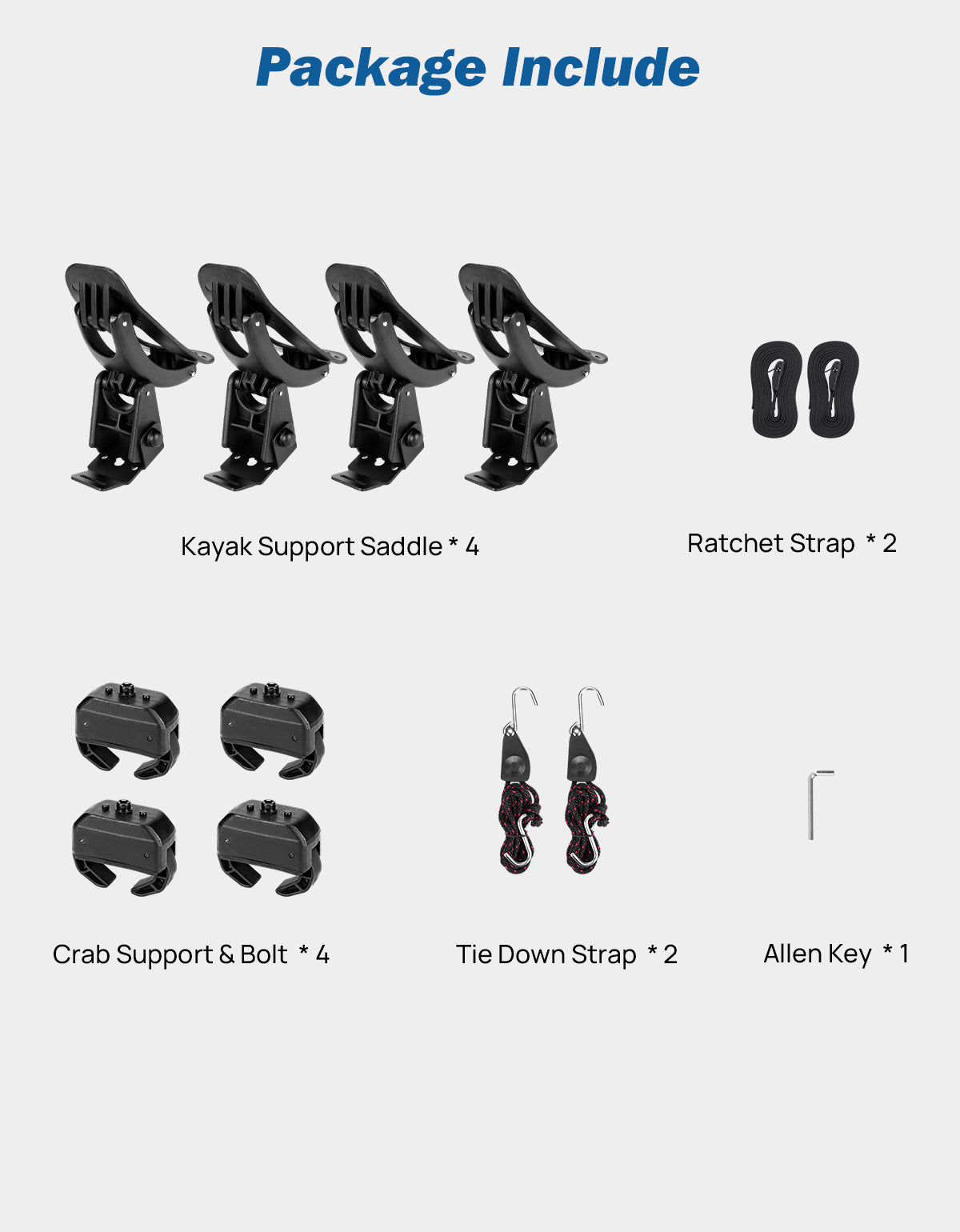 Universal Kayak Roof Rack Saddles for Cross Bars – 150LB Kayak Carrier Kit
