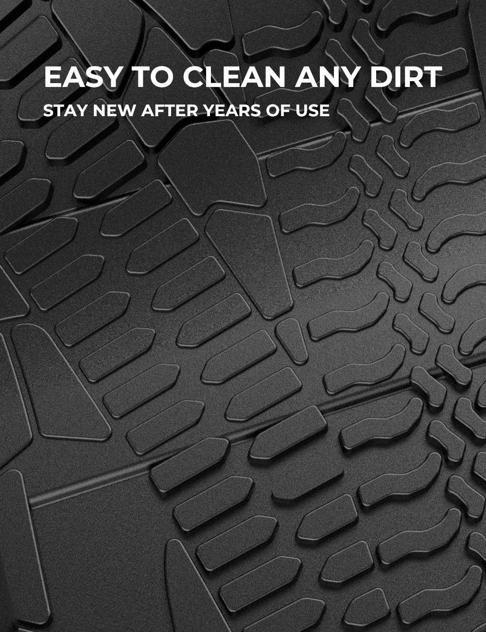 All-Weather Floor Mats for Jeep Wrangler JKU 2014–2018, Front & Rear