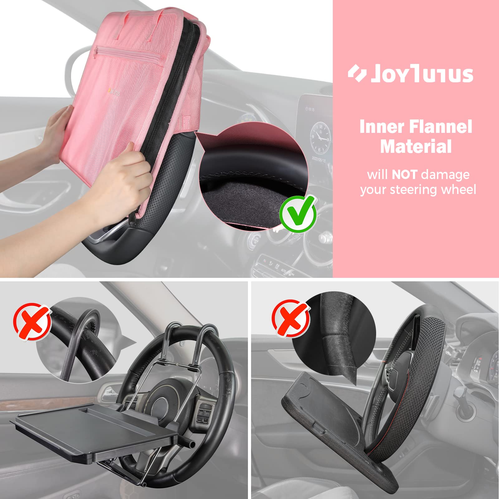 3 in 1 Steering Wheel Eating Tray, Car Back Seat Laptop Desk Gray