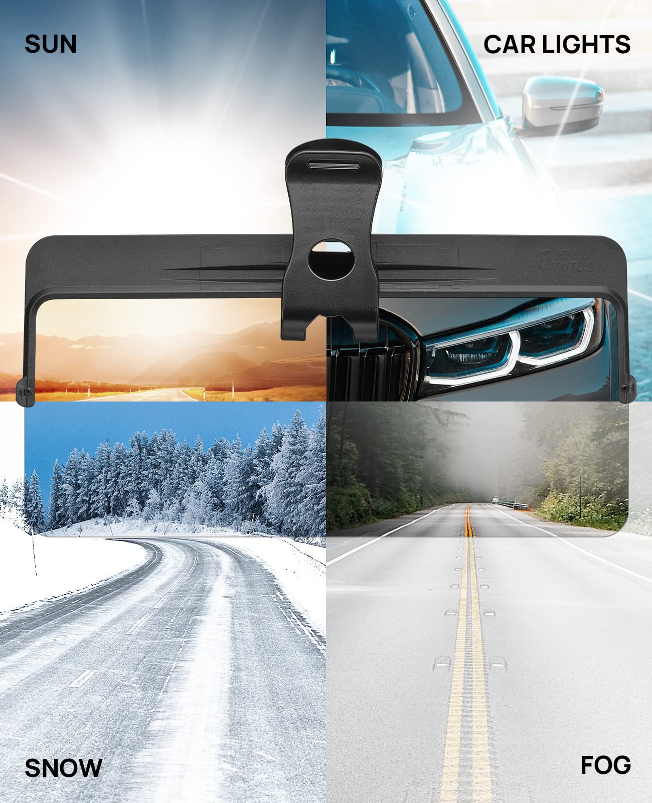 Polarized Sun Visor Extender for Car, UV400 Anti-Glare Shield