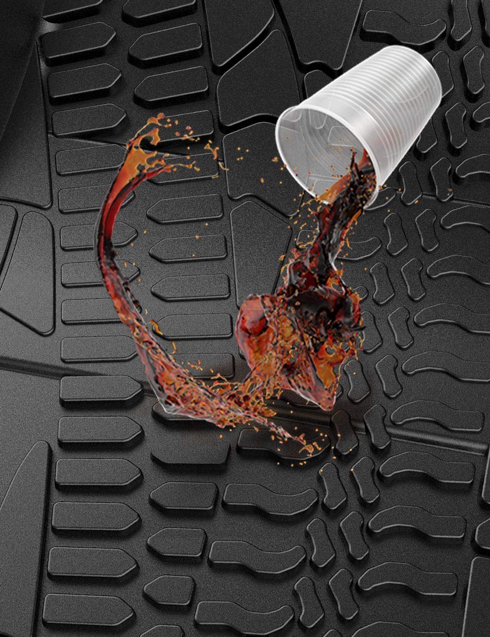 All-Weather Floor Mats for Jeep Wrangler JKU 2014–2018, Front & Rear
