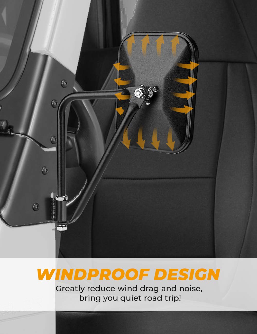 Mirrors Doors Off Fit for 1987-2026 Wrangler YJ TJ JK JKU JL JLU JT Gladiator