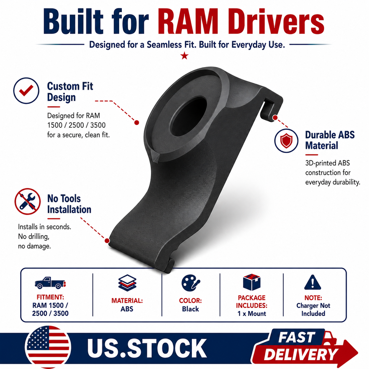 3D Printed 25W MagSafe Mount Adapter for Ram Trucks