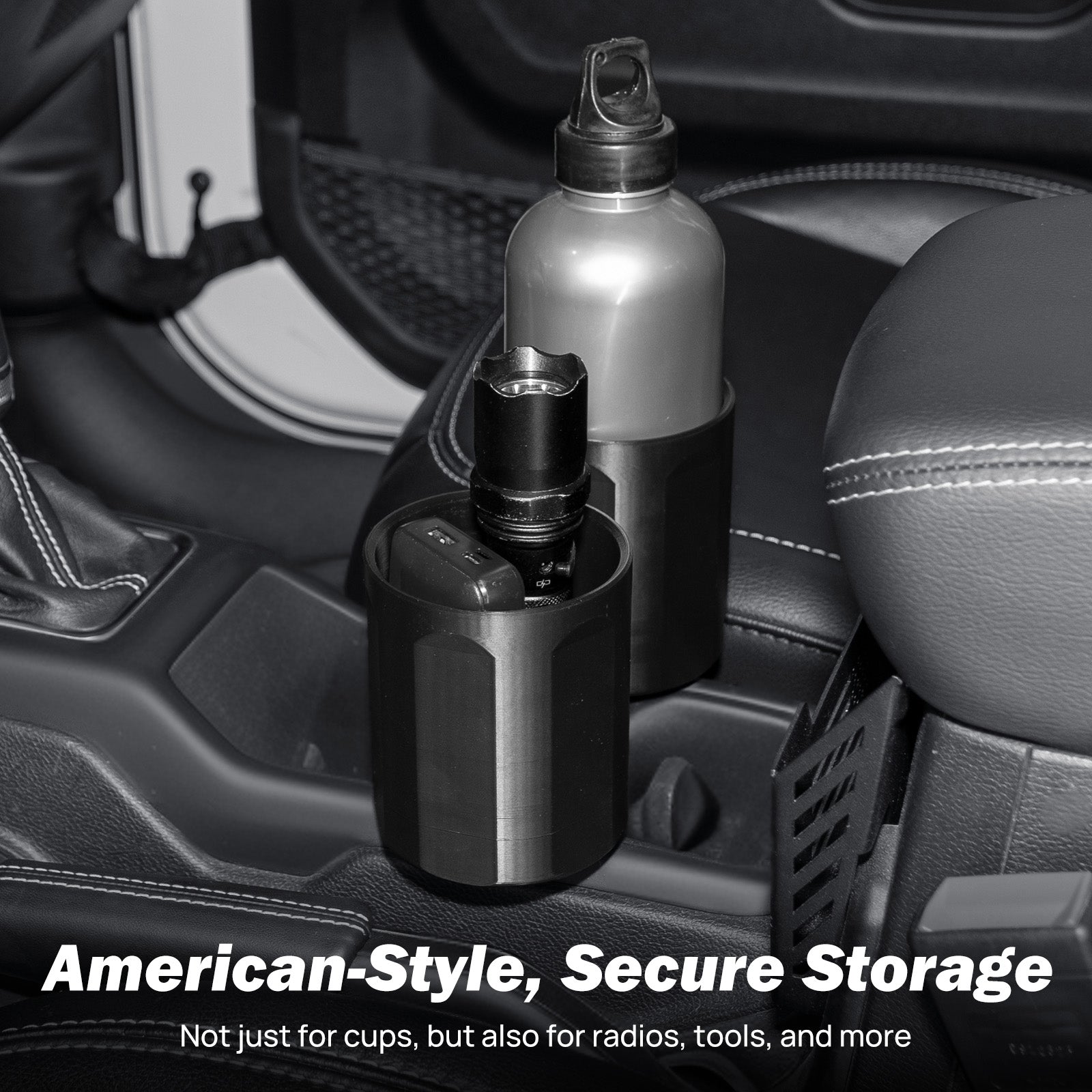 The Original 3rd Cup Holder for Jeep Wrangler JL & Gladiator – 3D-Printed