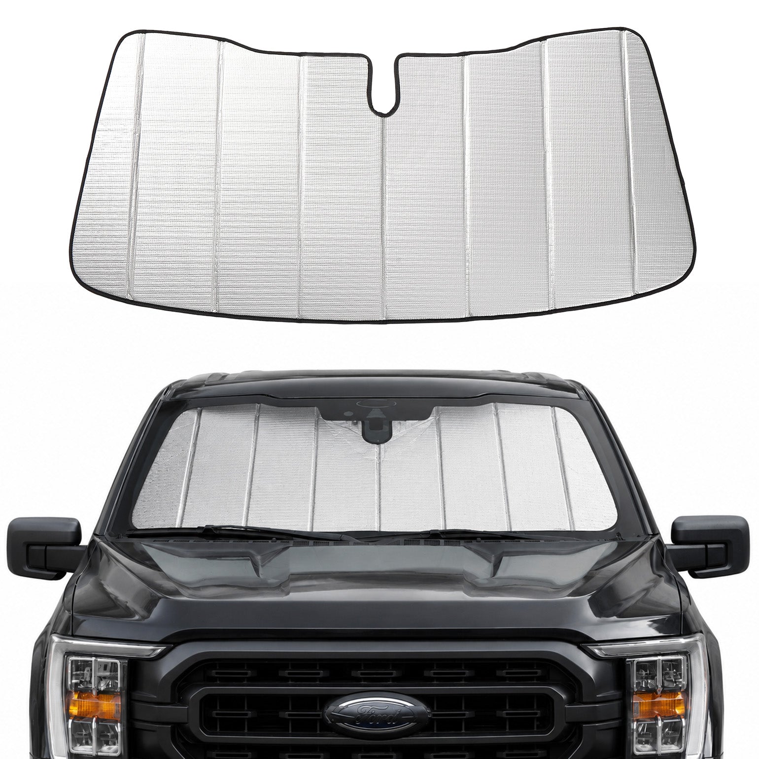 Custom Fit Rigid KT Board Windshield Sun Shade for Ford F-150, F-250 & F-350 (2015–2026)