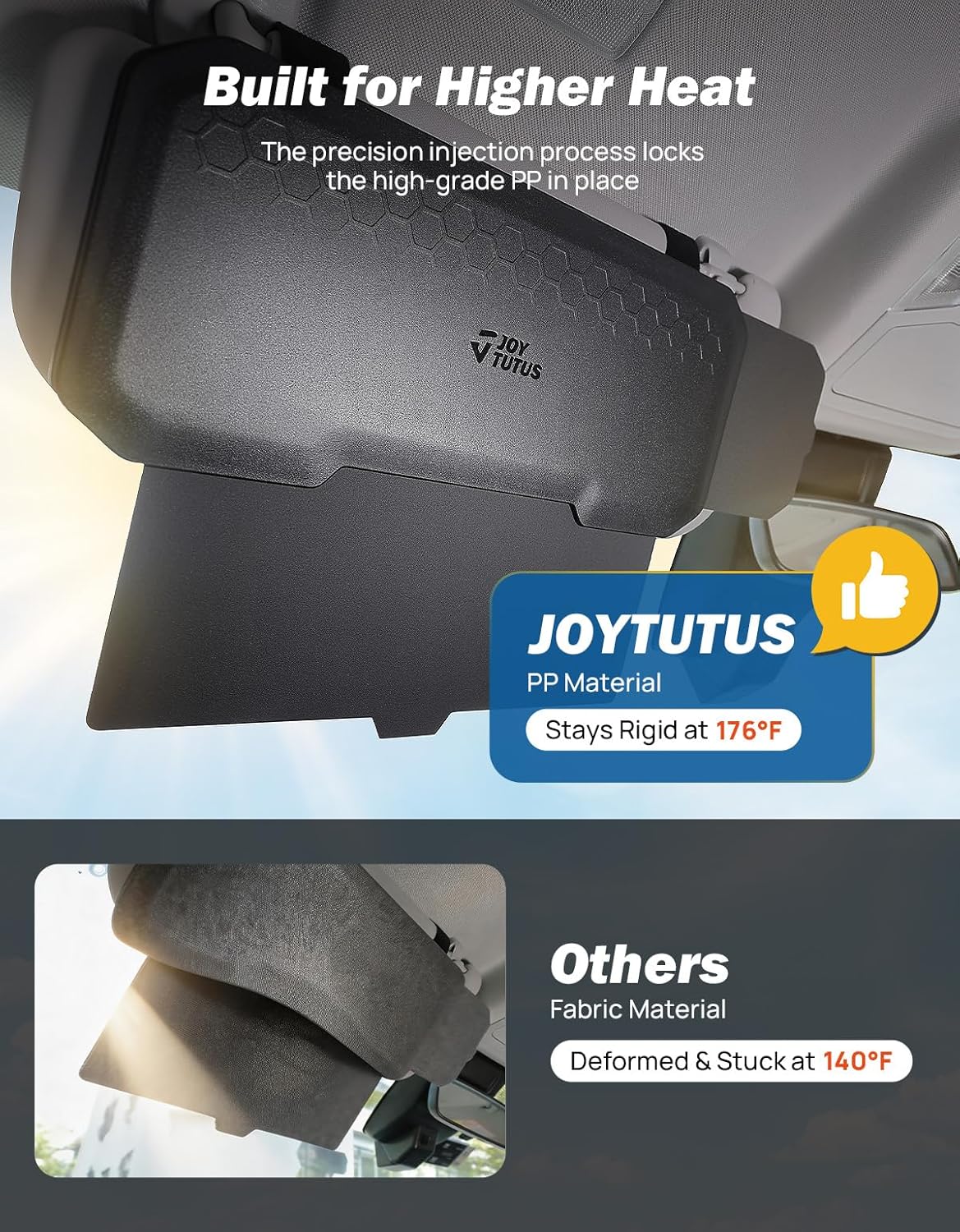JOYTUTUS Car Sun Visor Extender, Adjustable Sun Visor Extension for Cars, Protects from Anti-Glare, UV Rays Sun Blocker Car Sun Visor Attachment