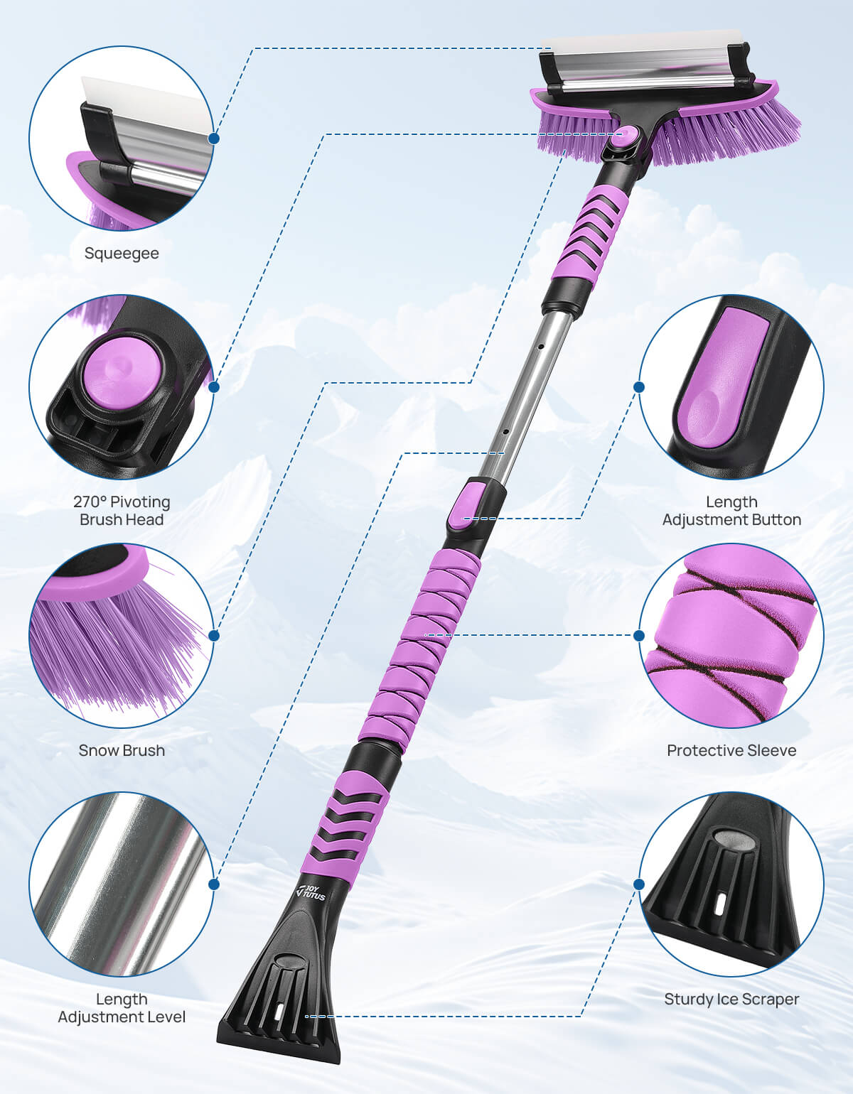41.5 Inch Snow Brush and Ice Scraper for Car Windshield