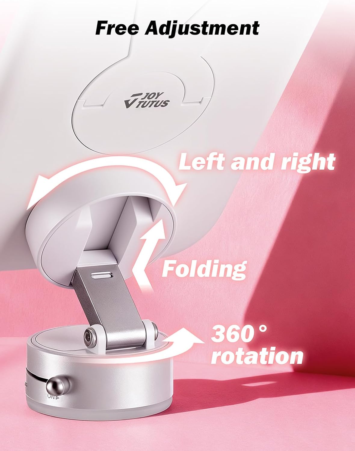 Car Vanity Mirror with Lights, Suction Cup Rechargeable 3 Modes
