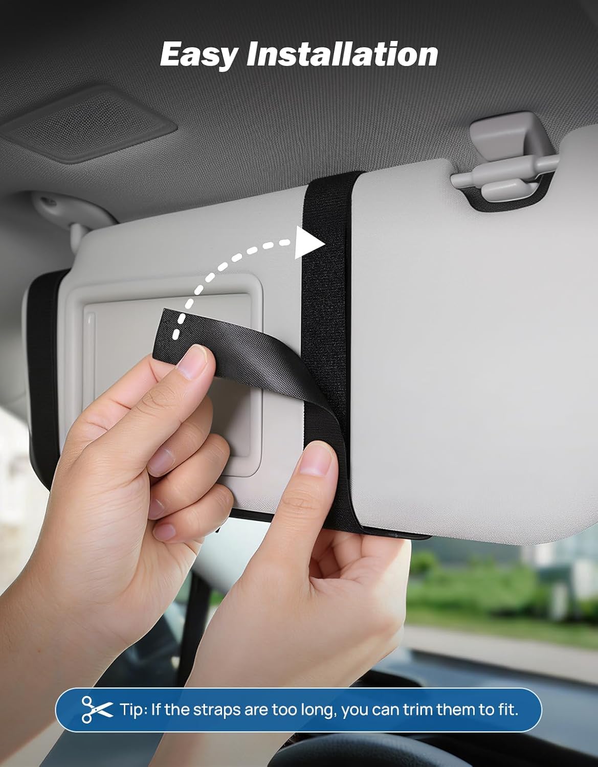 JOYTUTUS Car Sun Visor Extender, Adjustable Sun Visor Extension for Cars, Protects from Anti-Glare, UV Rays Sun Blocker Car Sun Visor Attachment