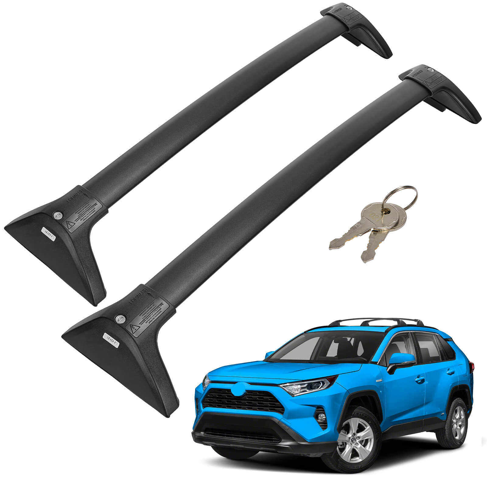 Lockable Roof Rack Cross Bars for RAV4 2019–2025 w/ Side Rails