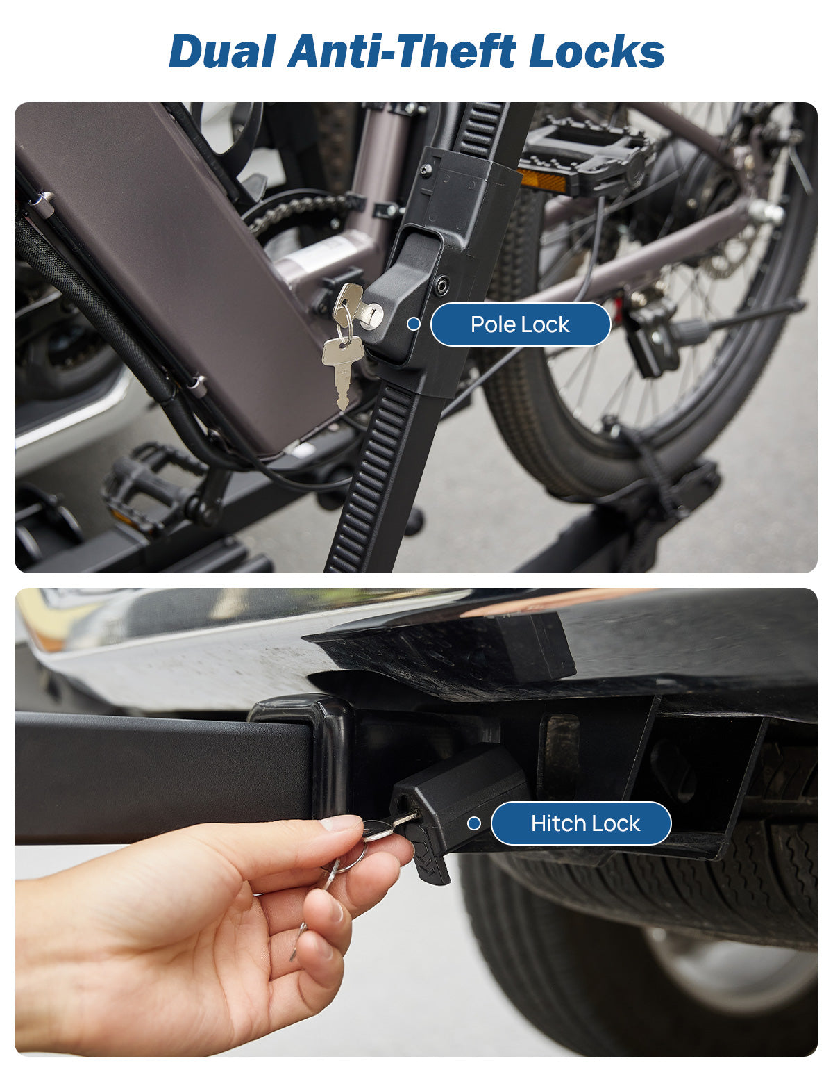 Heavy Duty 2-Bike Hitch E-Bike Rack with Ramp – 180 lbs Capacity for 2" Receiver