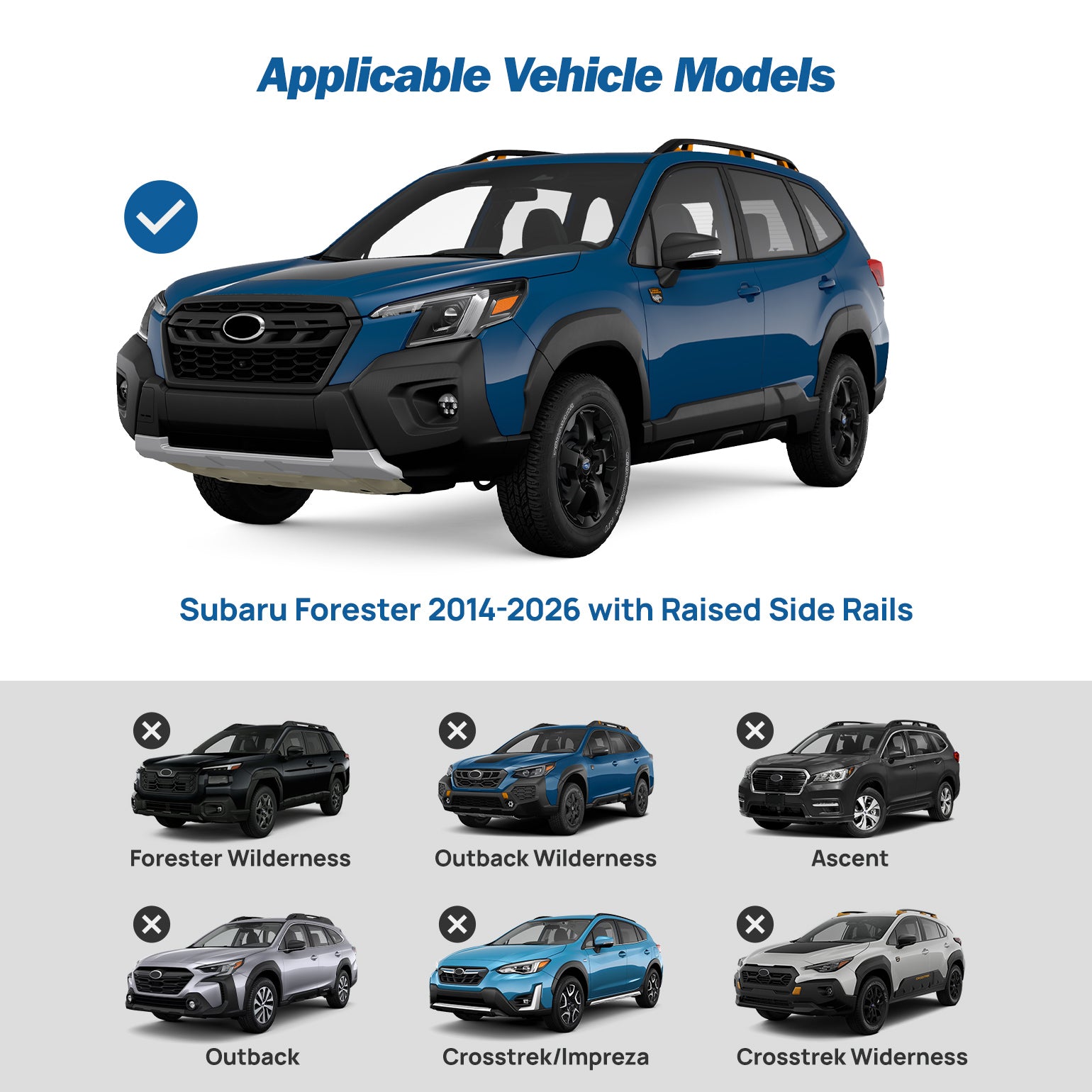 Subaru Forester (2014–2026) Roof Rack Cross Bars – Lockable for Raised Rails