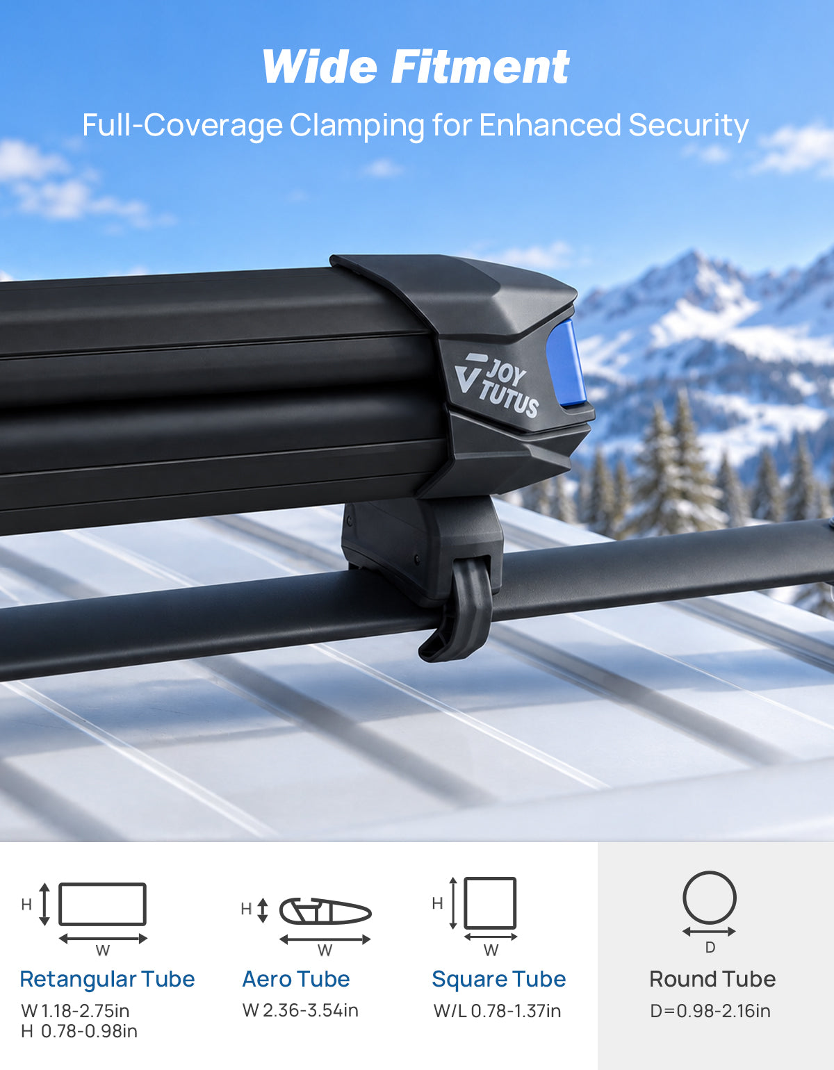 Joytutus roof rack clamp shown mounted on the crossbar