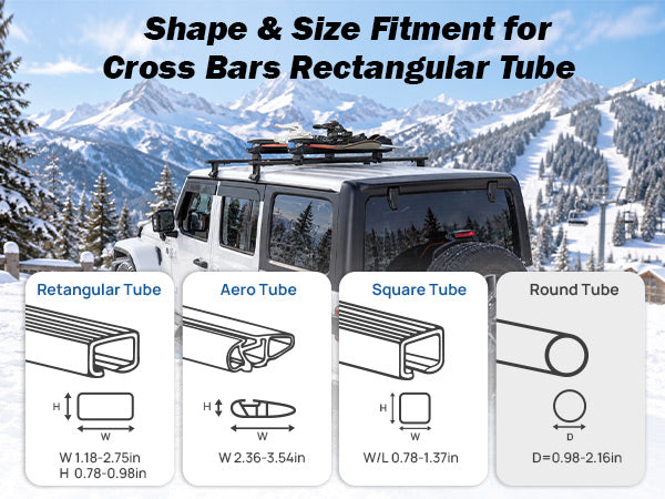 crossbar compatibility of ski rack for car
