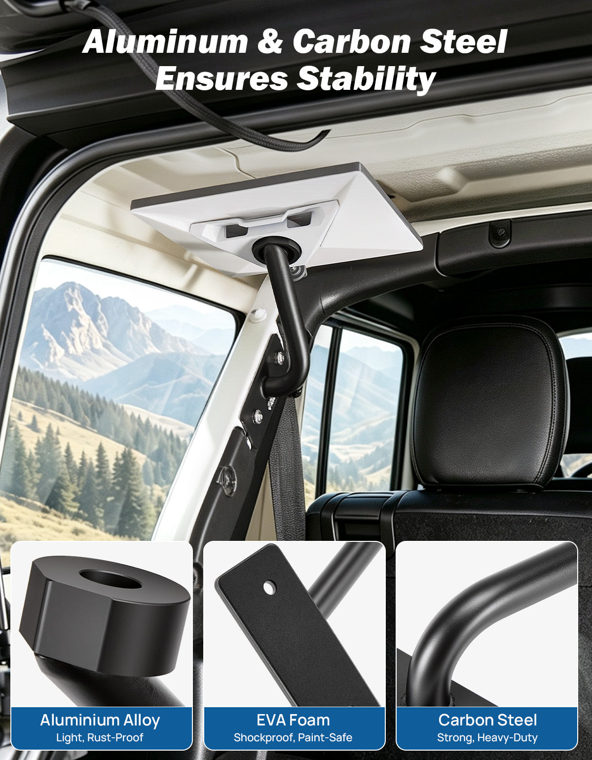 Starlink Mini Interior Mount for Jeep Wrangler JLU 4-Door (2018–2026) Hard Top