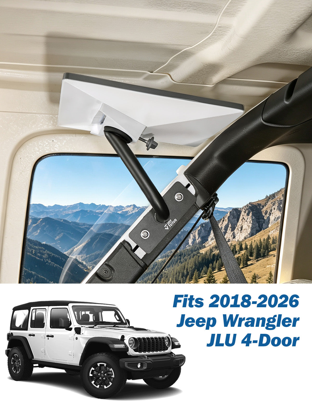 Starlink Mini Interior Mount for Jeep Wrangler JLU 4-Door (2018–2026) Hard Top