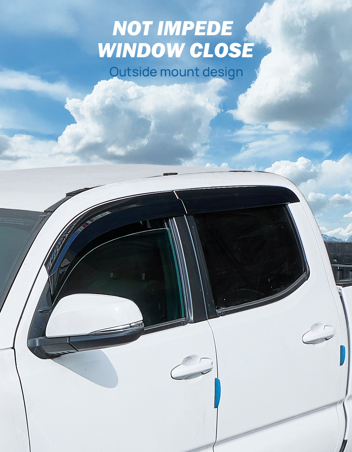 Rain Guards for Tacoma 2016–2023 Double Cab – Low Profile Window Deflectors