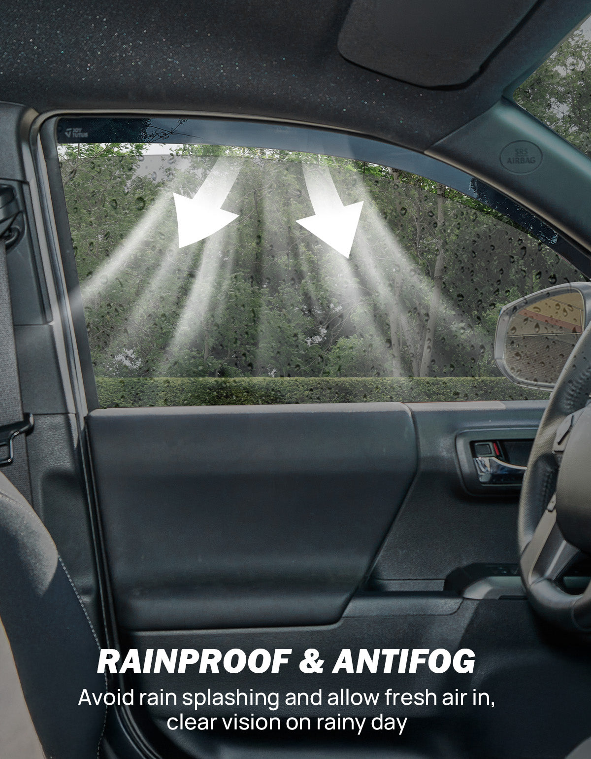 Rain Guards for Tacoma 2016–2023 Double Cab – Low Profile Window Deflectors
