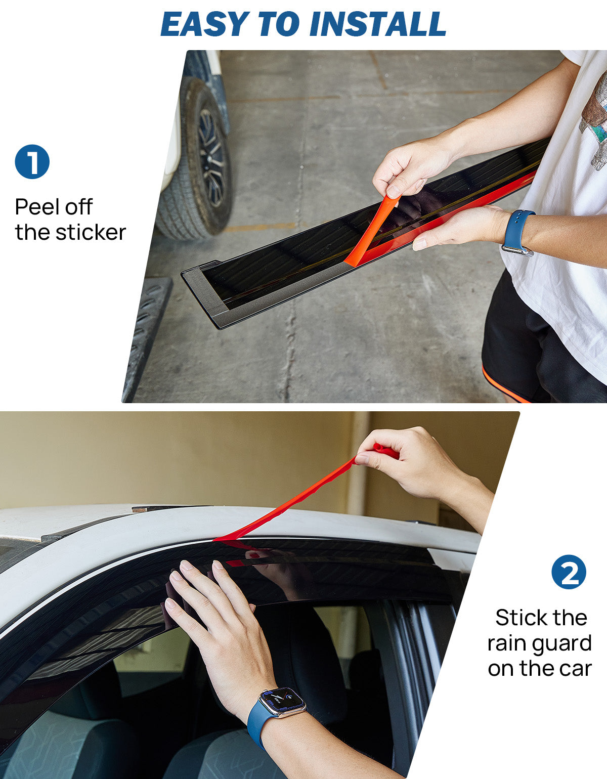 Rain Guards for Tacoma 2016–2023 Double Cab – Low Profile Window Deflectors