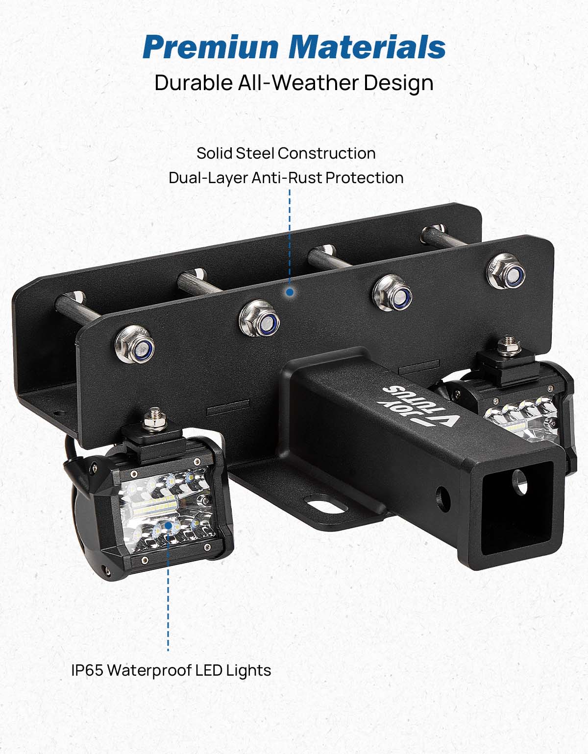 Jeep Wrangler JK & JL Class 3 Trailer Hitch with LED Lights | 2" Receiver
