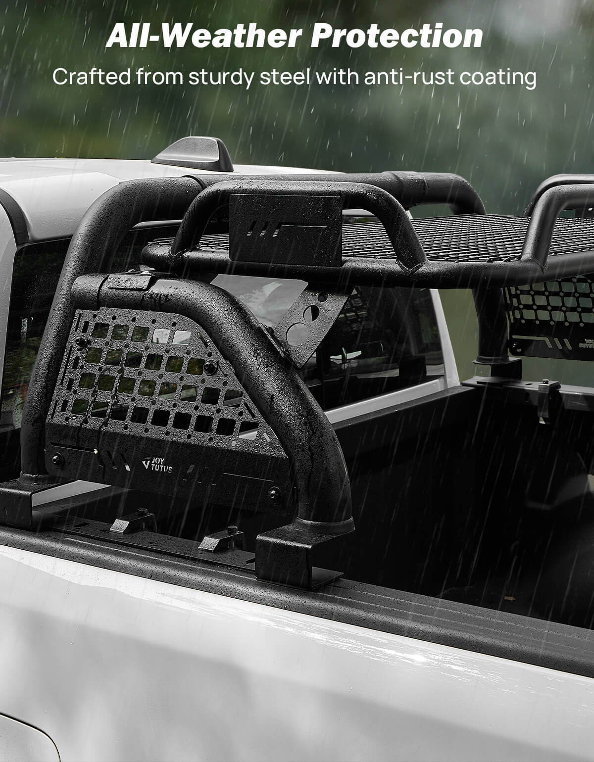 Roll Bar with Cargo Basket & MOLLE Panels for Full-Size Trucks