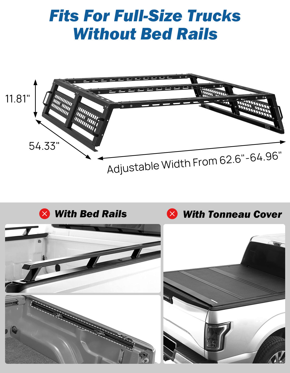 Utility Entry Rack | No-Drill Truck Bed Rack for F150 & Silverado