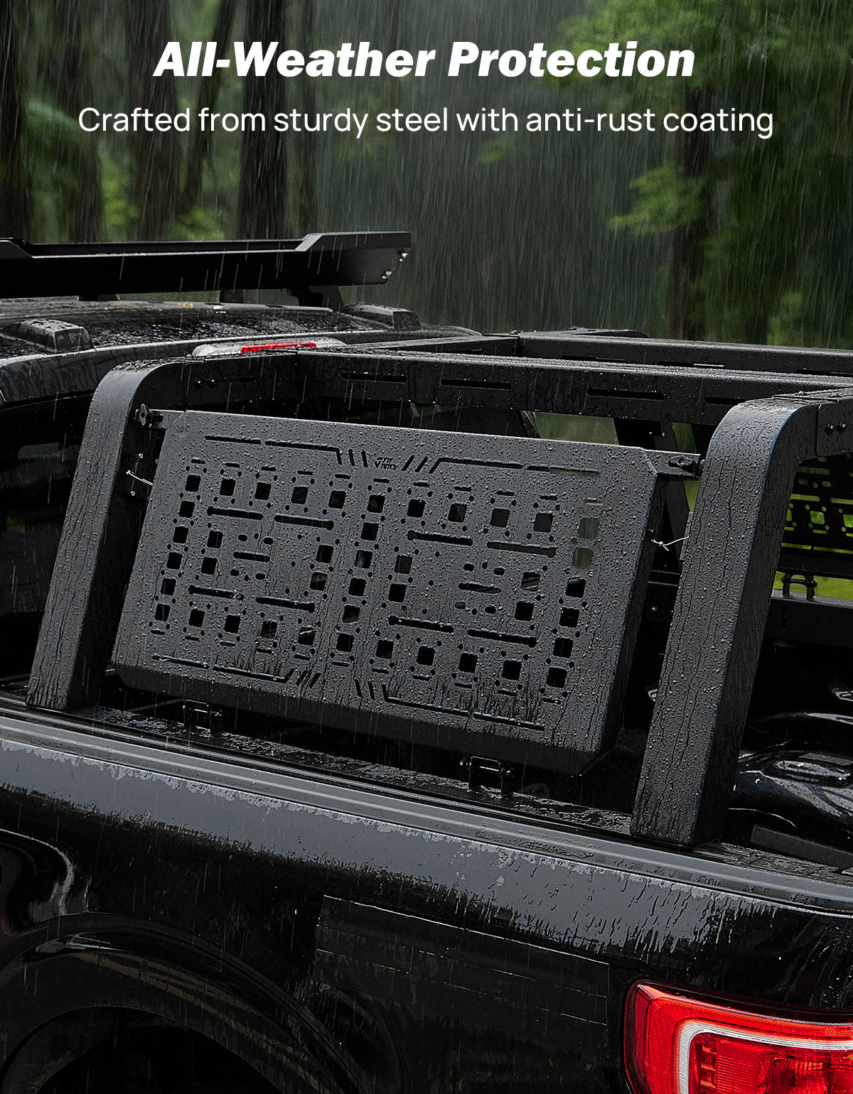 Tactical Fold-Down Truck Bed Rack | MOLLE Overland Rack for Full-Size Trucks