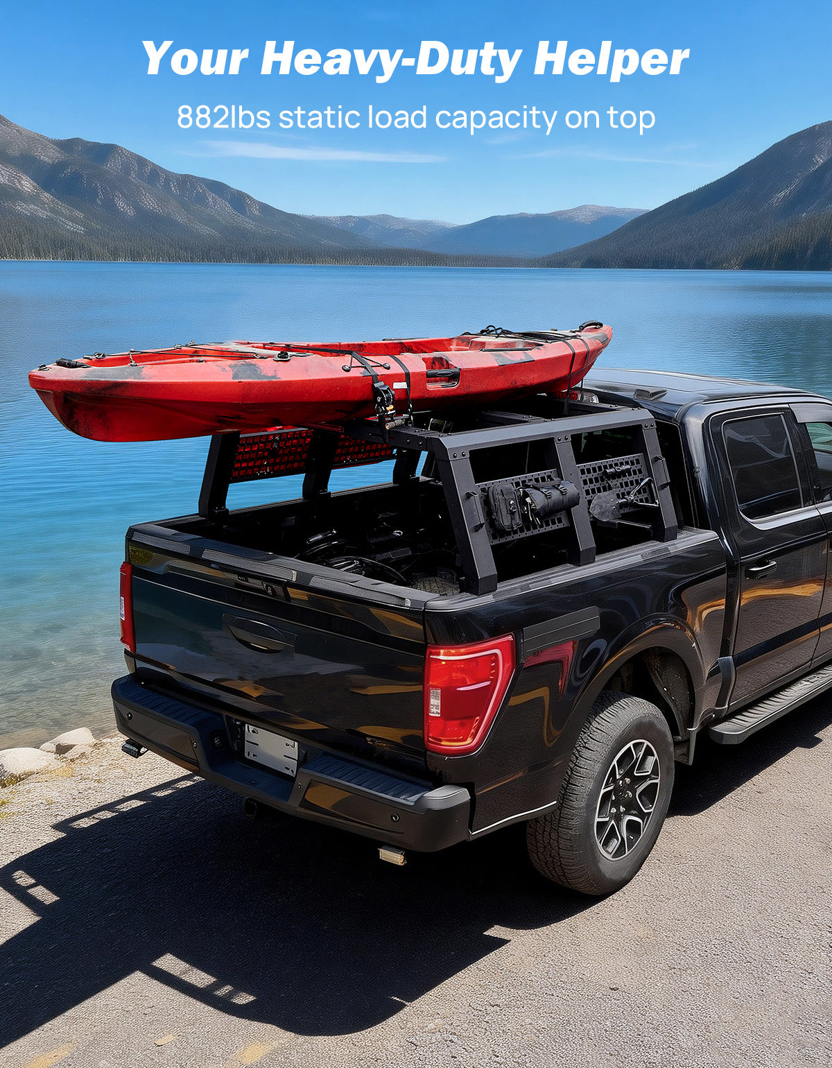 NightRunner Rack with LED Brake Light | Full-Size Overland Rack for F150 & Ram
