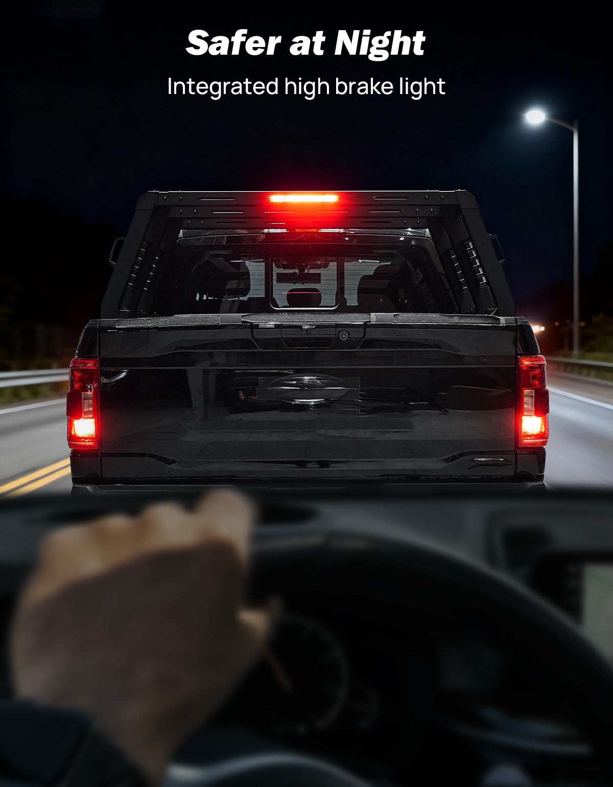 NightRunner Rack with LED Brake Light | Full-Size Overland Rack for F150 & Ram