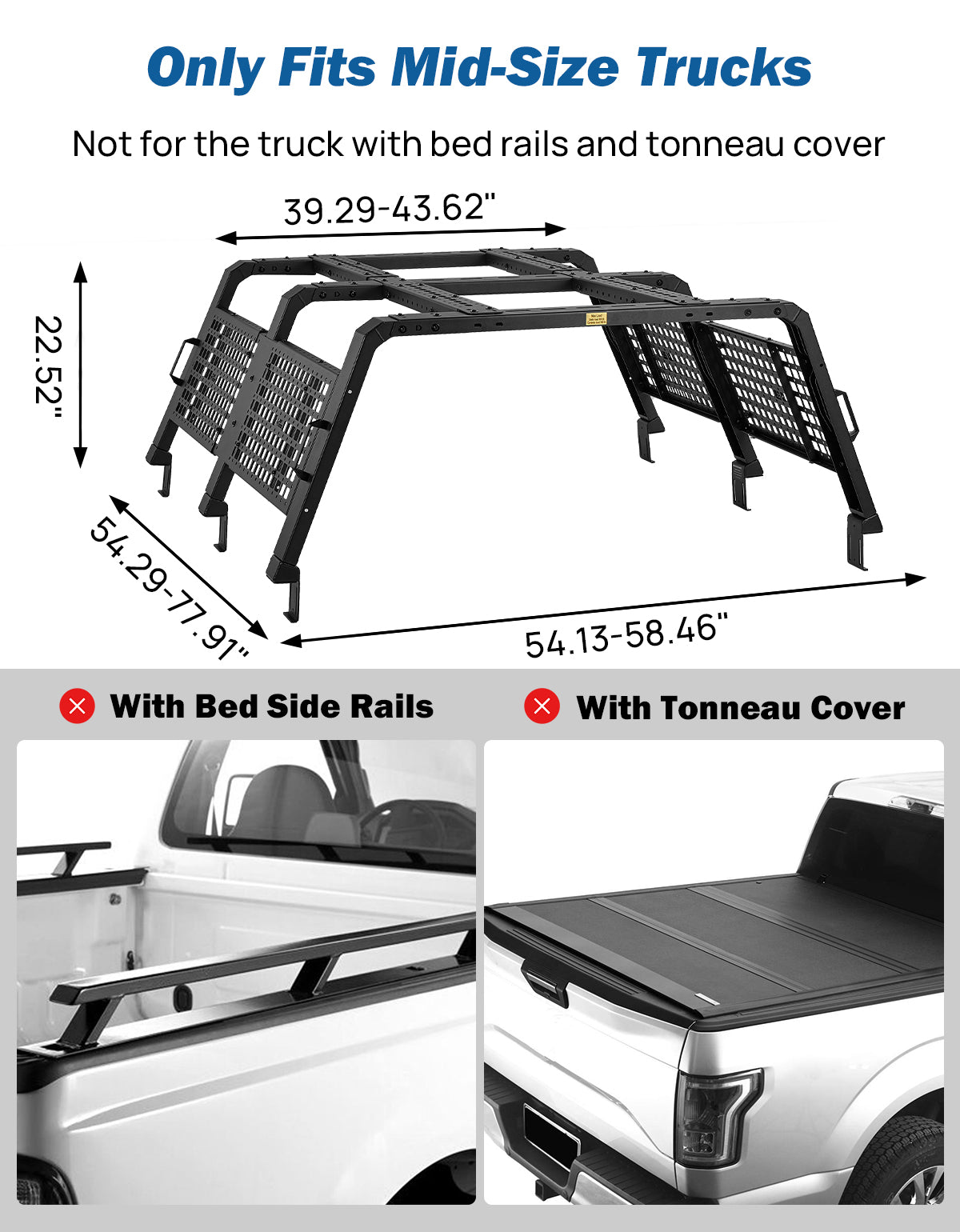 Modular Mid-Size Rack | RTT-Ready Bed Rack for Tacoma & Ranger