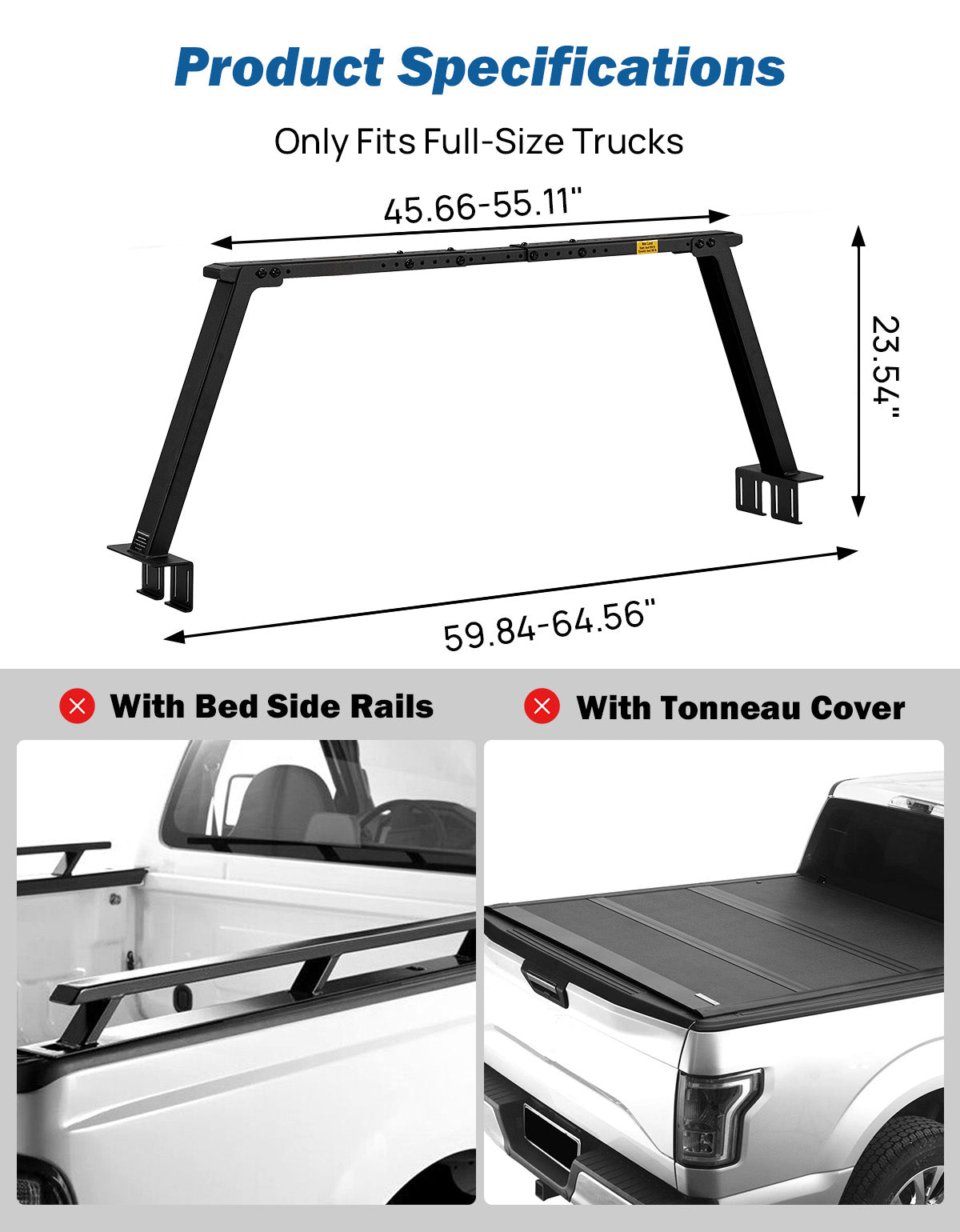 Heavy-Duty Utility Rack System | Truck Bed Rack for Work & Weekend Adventure