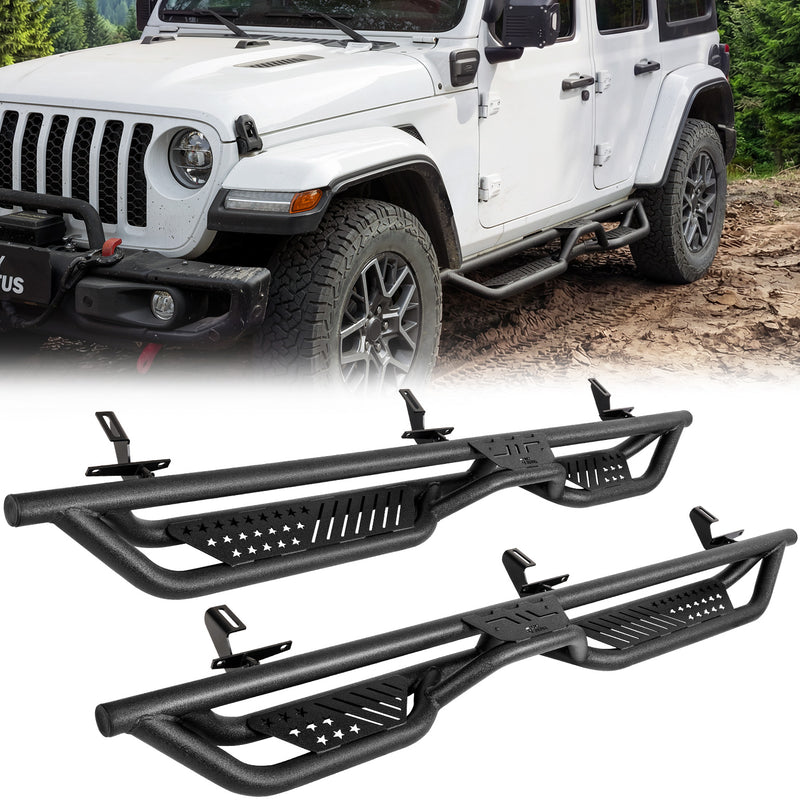 Running Boards for Jeep Wrangler JL 4 Door 2018–2026 – 550LB Dual-Step Side Steps