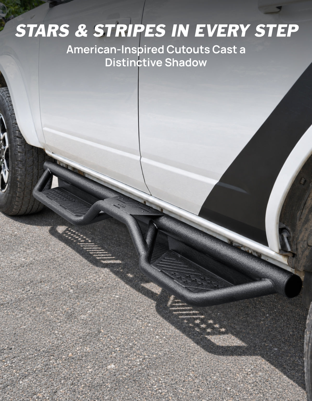 Running Boards for 2021–2026 Ford Bronco 4-Door, 6.2-Inch Dual-Tube Side Steps