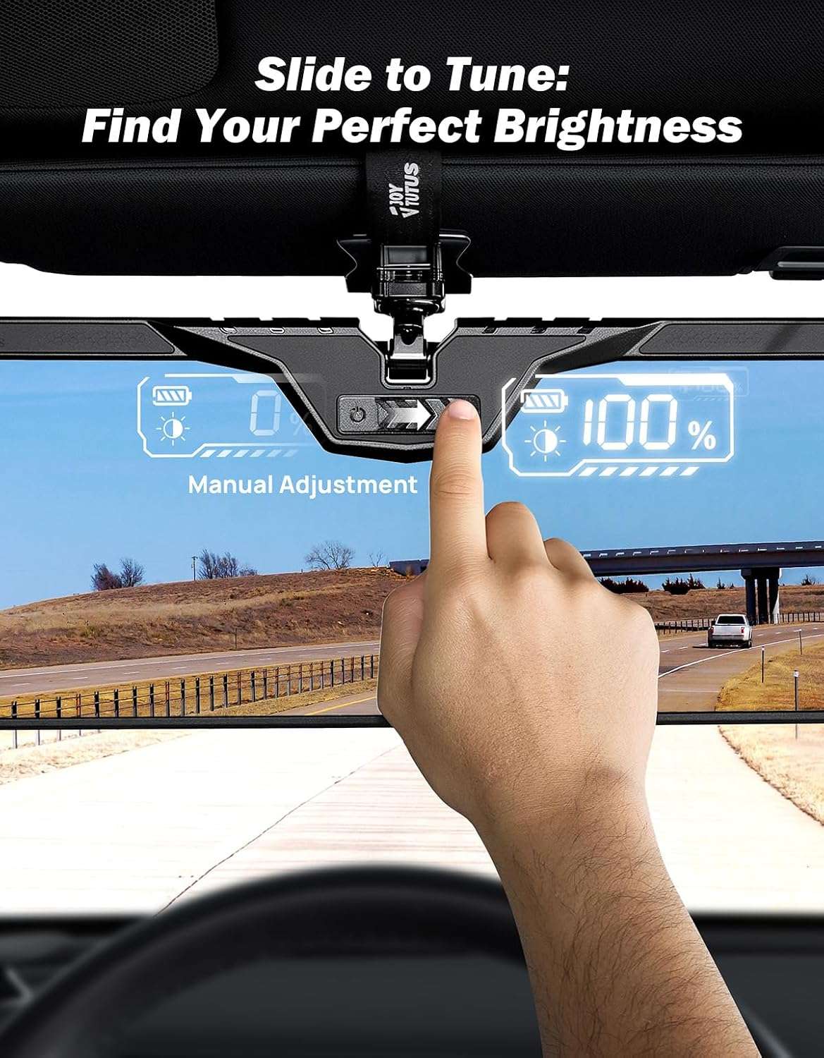 Auto-Dimming Sun Visor Extender for Car, Smart LCD Anti-Glare Screen with Dual Light Sensors