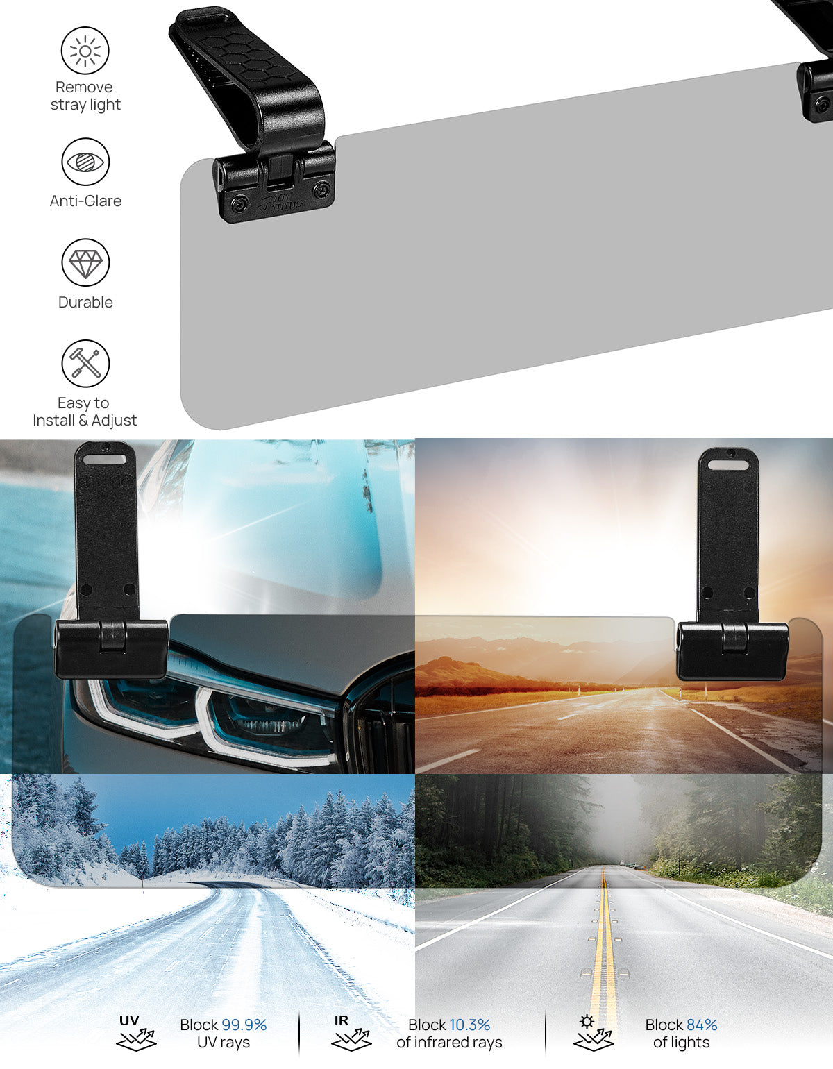 Joytutus Sun Visor Extender for Car