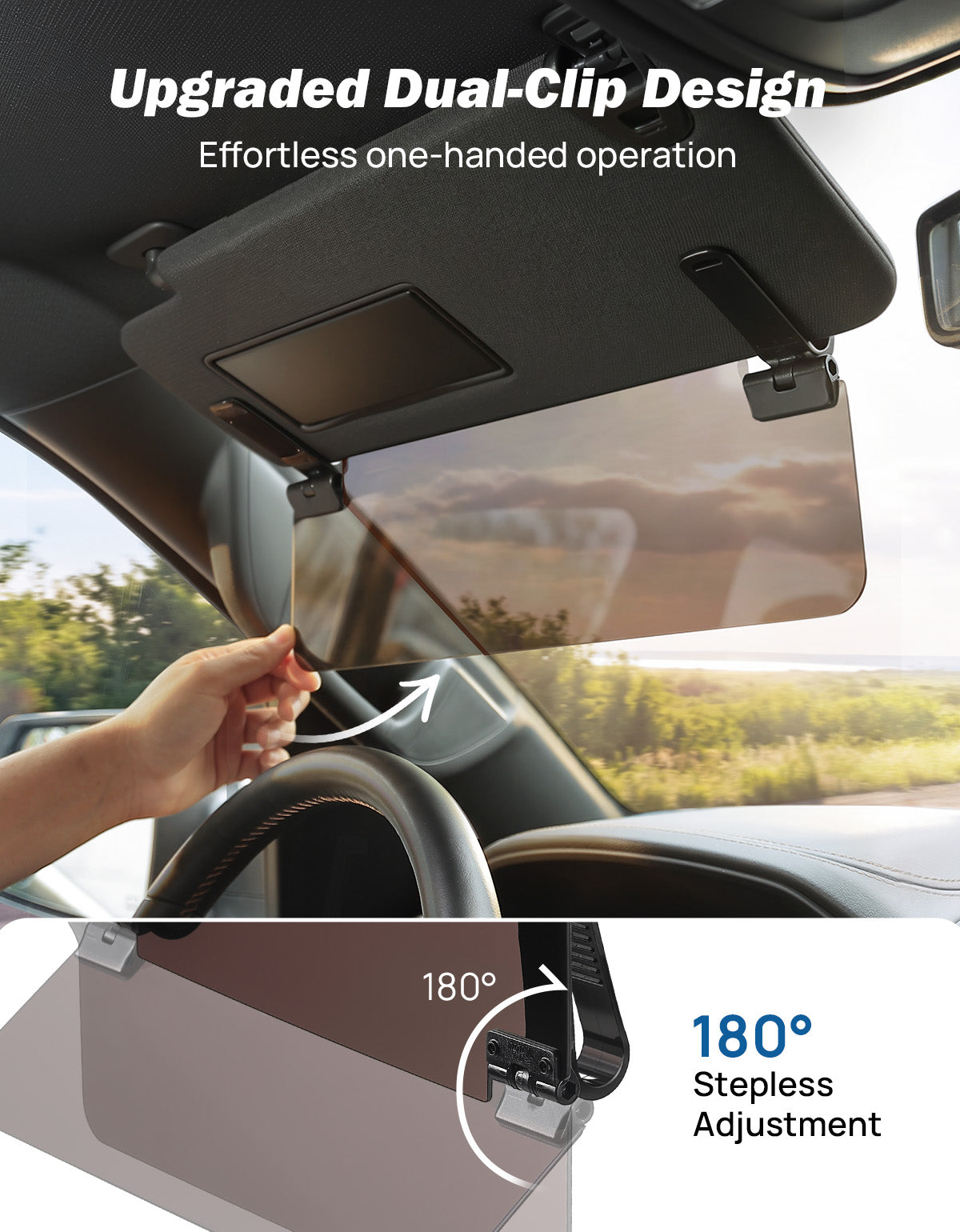 Polarized Sun Visor Extender for Cars – UV400 Anti-Glare