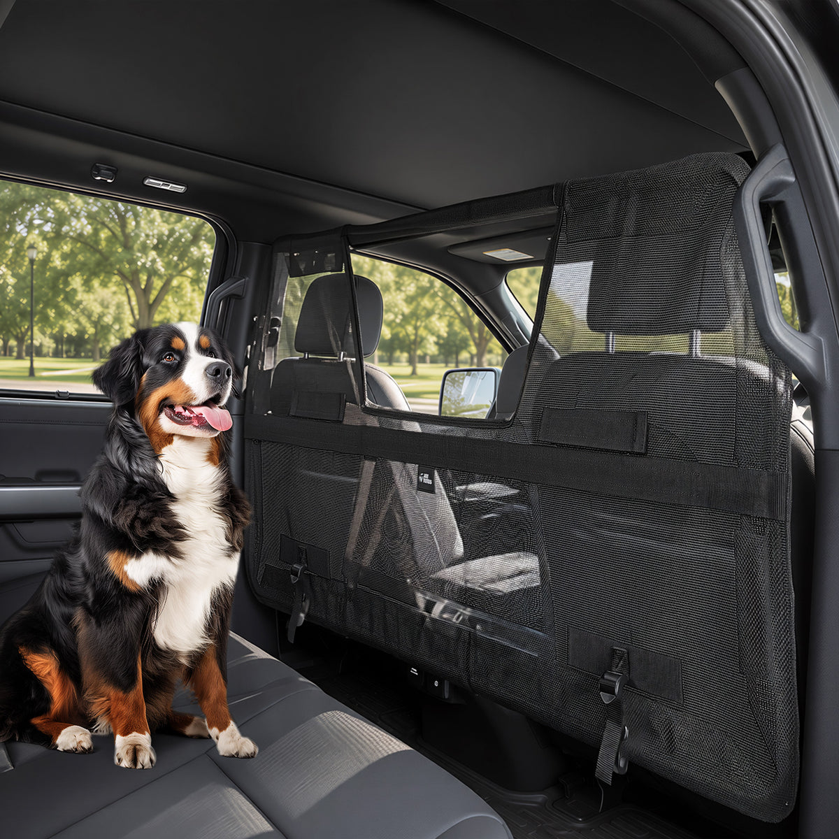 2026 Upgraded Dog Car Barrier with Zippered Mesh Window