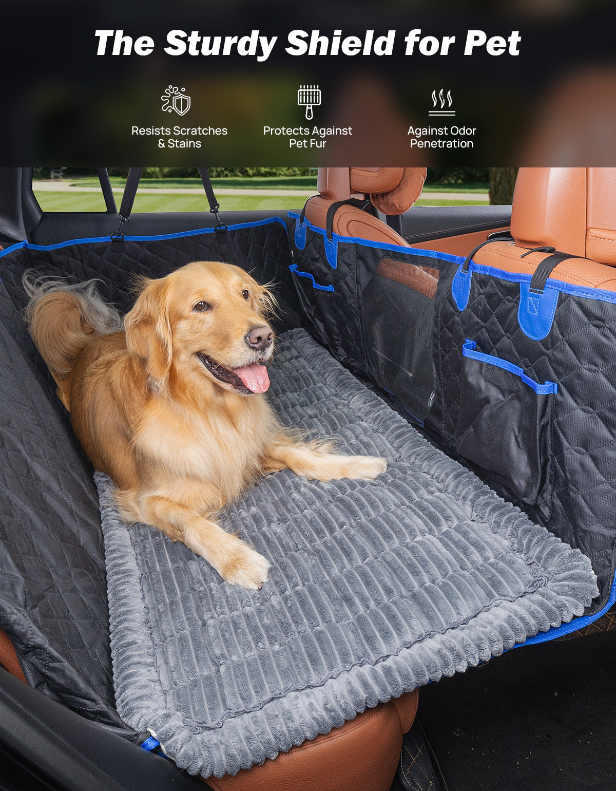 Plush Dog Bed Mat for Back Seat Extenders | Waterproof, Non-Slip & Washable Pet Travel Bed