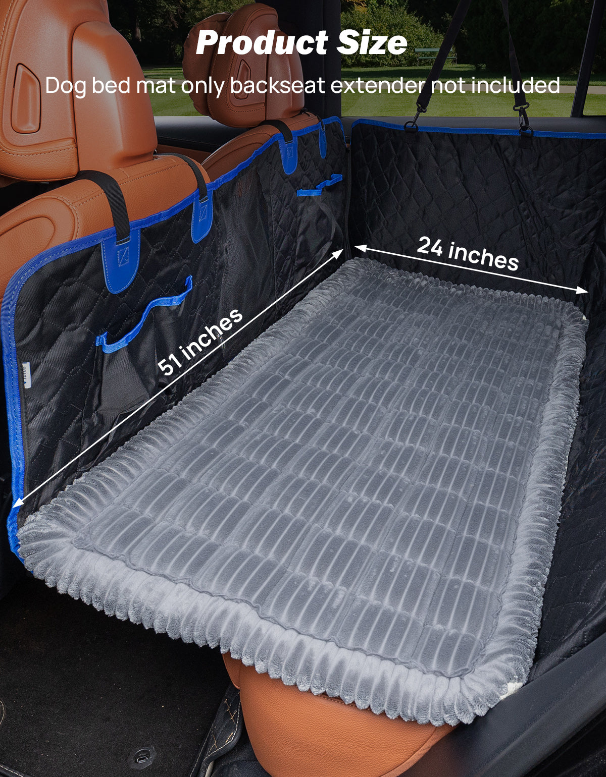 Plush Dog Bed Mat for Back Seat Extenders | Waterproof, Non-Slip & Washable Pet Travel Bed