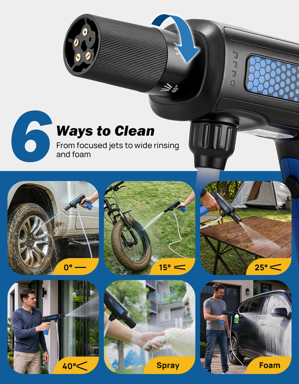 JOYTUTUS P10 Pro Foldable Cordless Pressure Washer