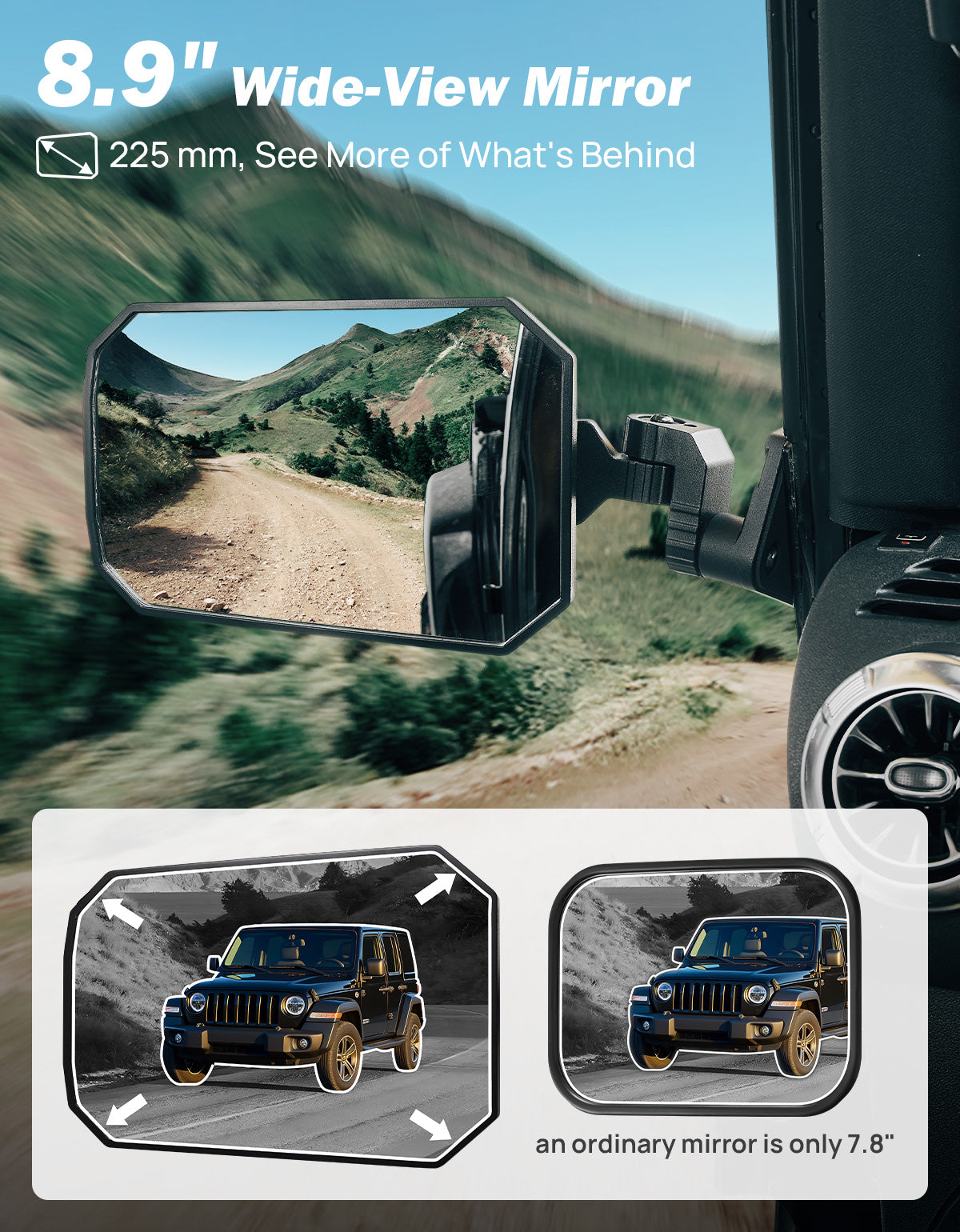 Wrangler Mirrors Doors Off Fit for Wrangler TJ JK & Unlimited 1997-2018
