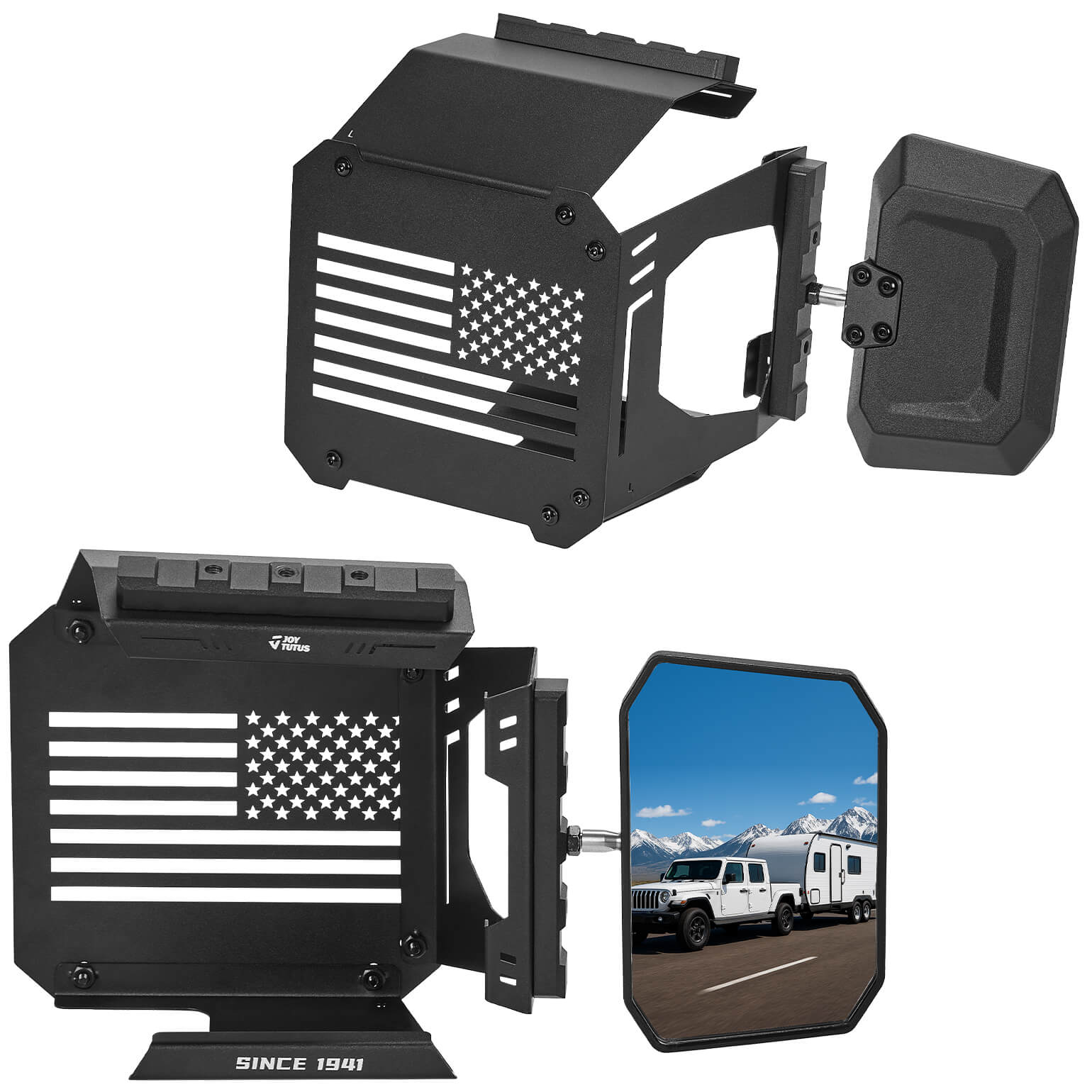 Adjustable Towing Mirror Extensions for Wrangler JL/JLU & Gladiator JT 2018–2026