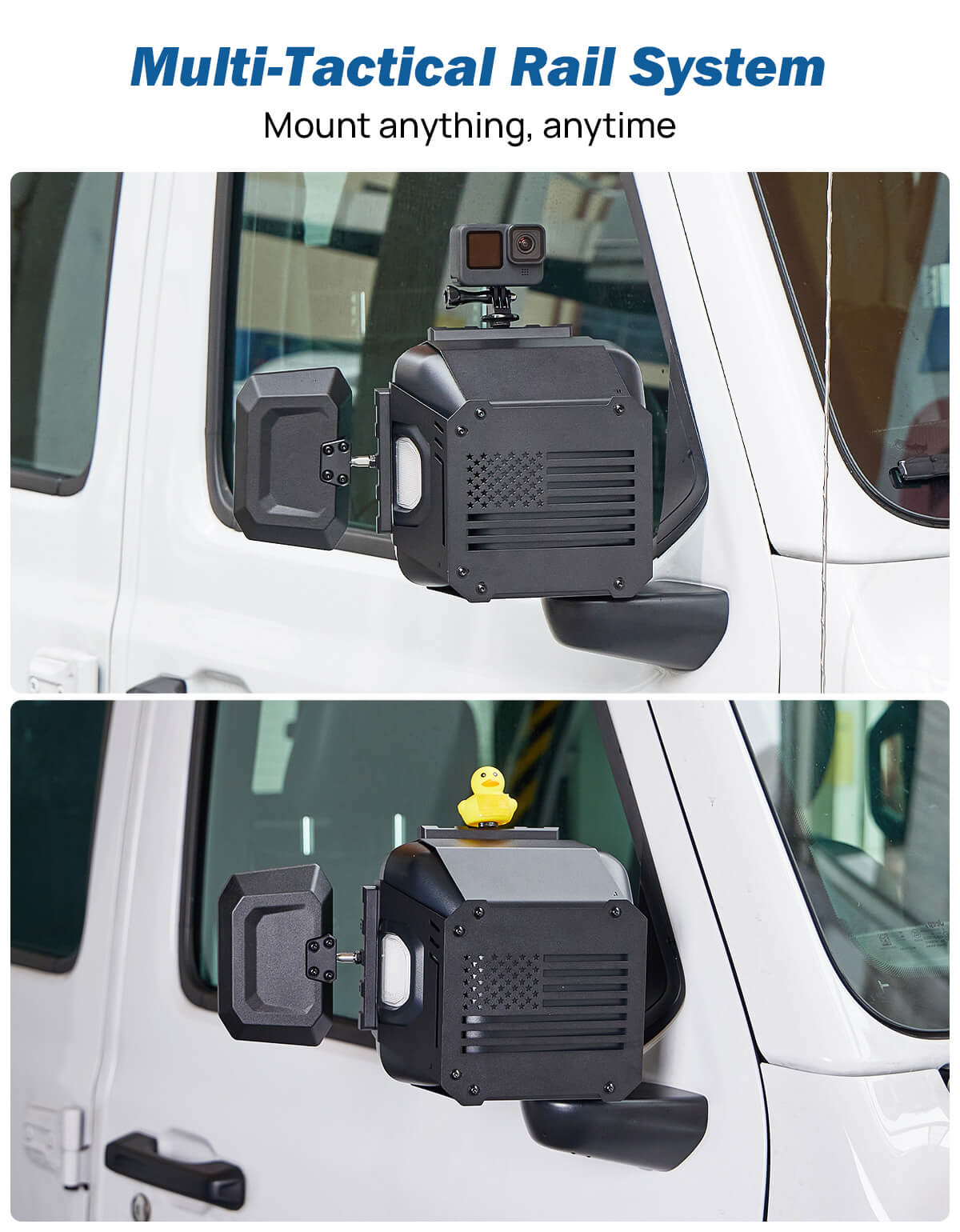 Adjustable Towing Mirror Extensions for Wrangler JL/JLU & Gladiator JT 2018–2026