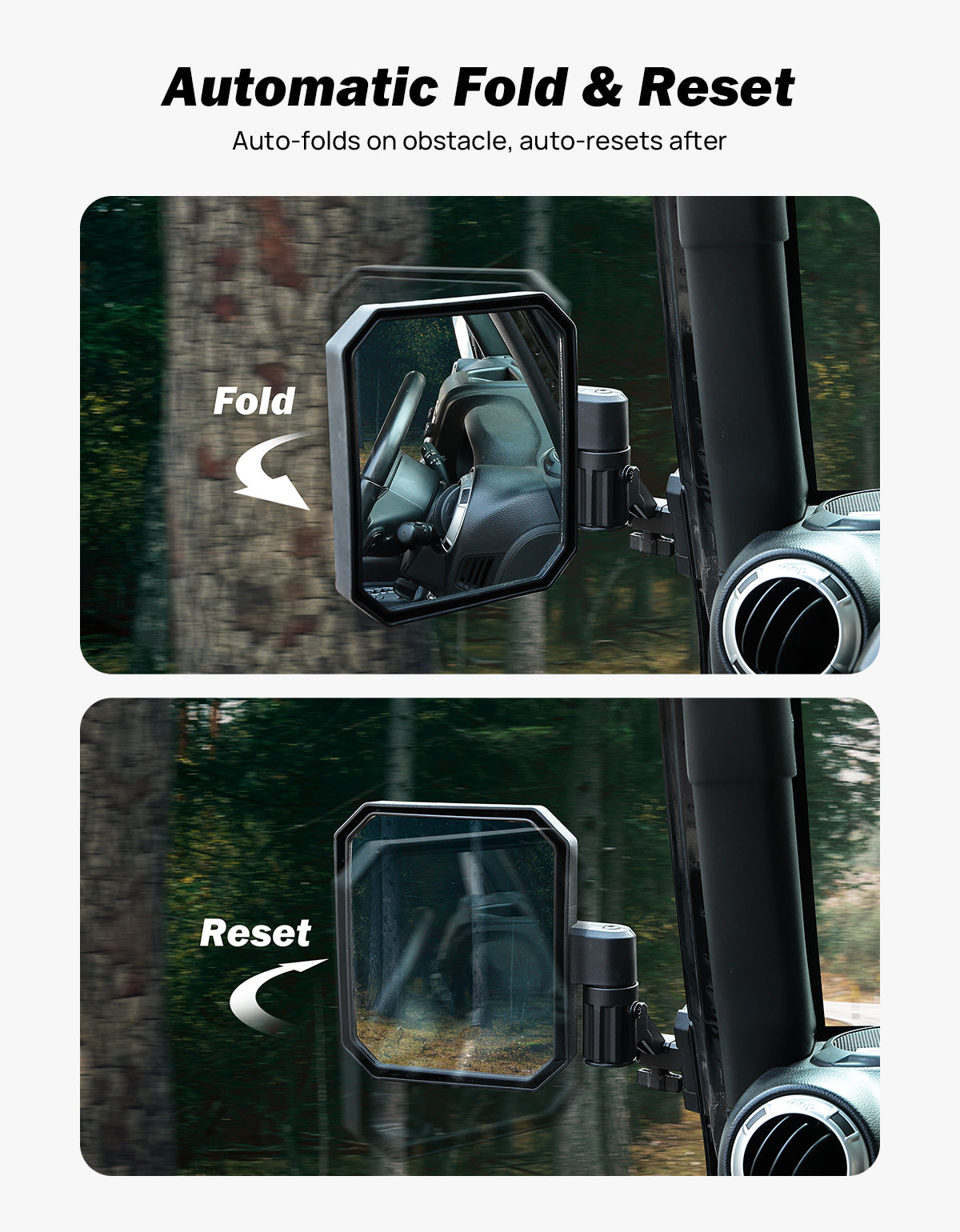 Doors Off Mirrors for Jeep Wrangler TJ & JK (1997–2018) – Anti-Shake Design