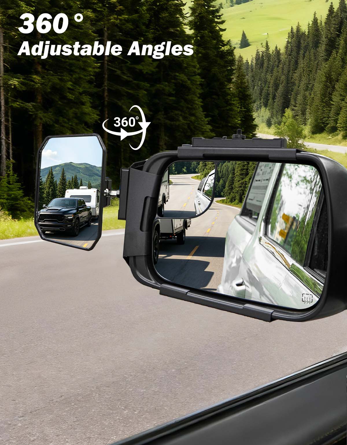 Tow Mirrors for 2019–2026 RAM 1500 New Body Style | Stable Clip-On Design