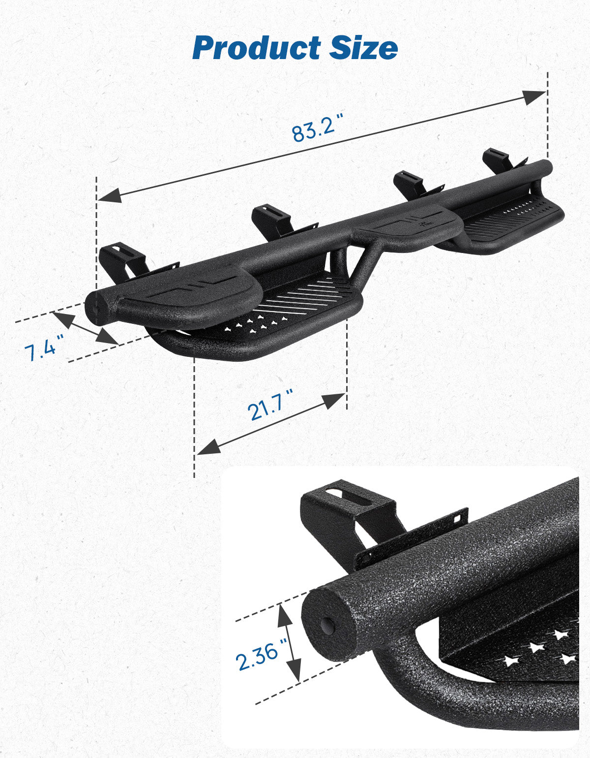 6.7" Running Boards for Gladiator JT 2020–2026 | Dual-Tier Side Steps