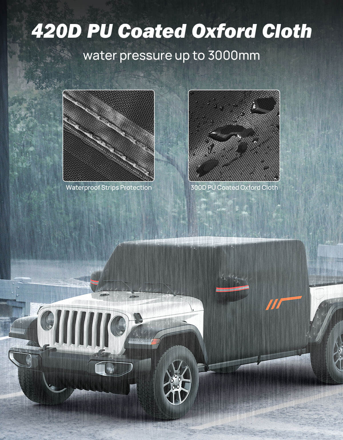Cab Cover for Gladiator JT 2020–2026, Waterproof All-Weather Cover