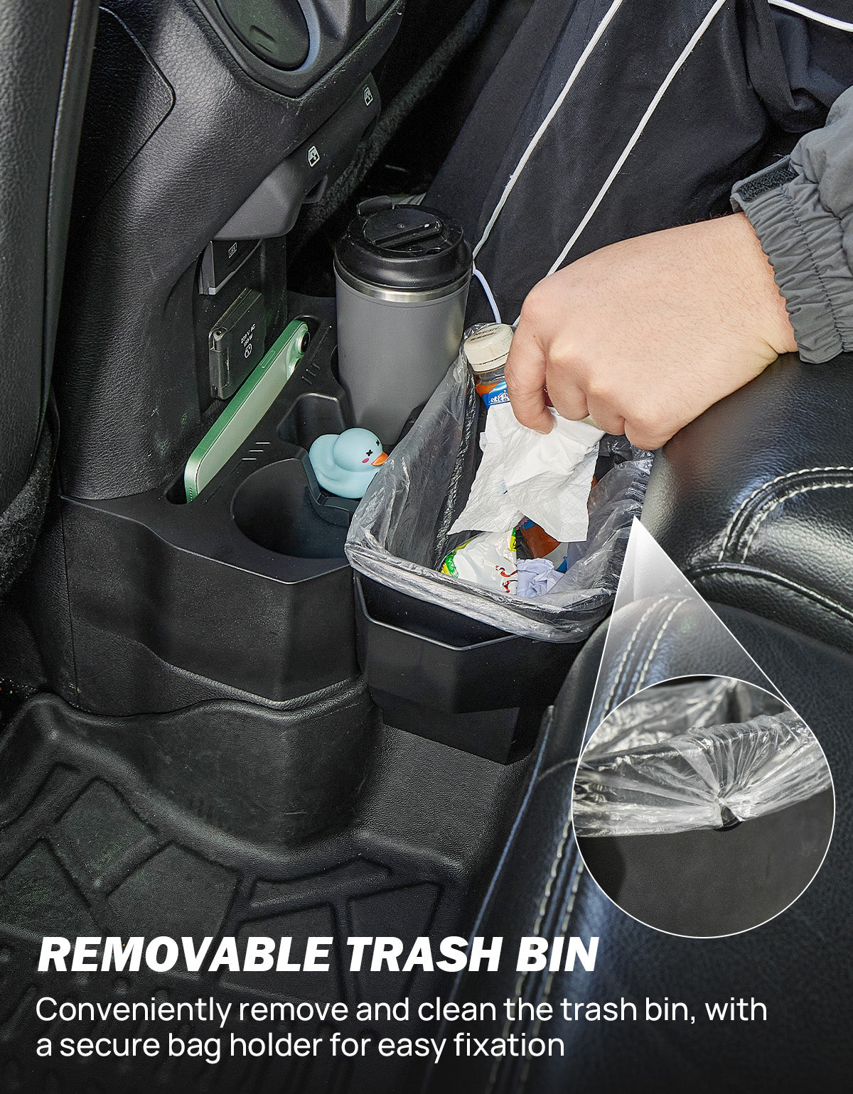 Backseat Cup Holder & Storage Organizer for Wrangler JL/JLU & Gladiator JT 2018–2026