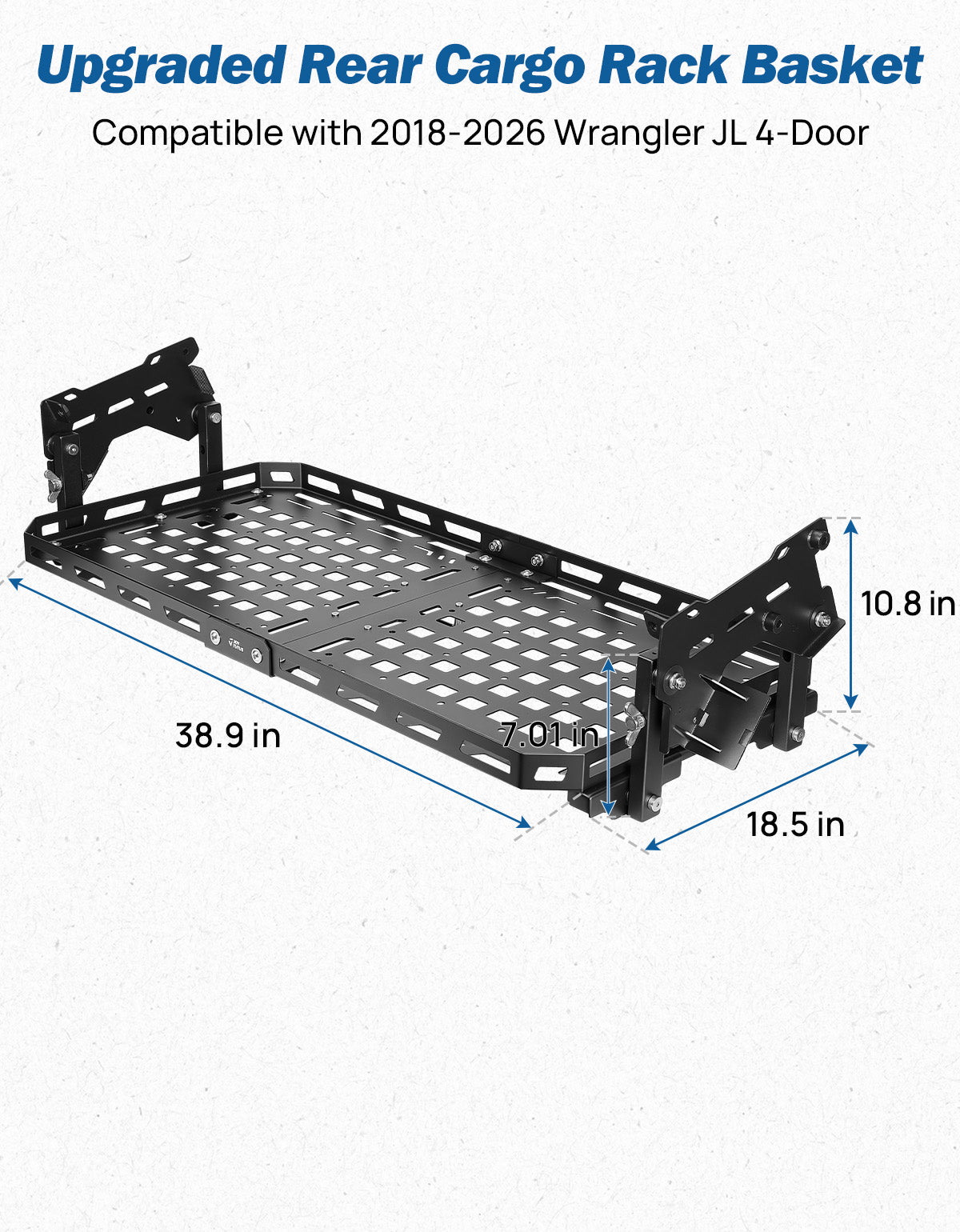 Adjustable Rear Cargo Rack – Heavy-Duty Storage Shelf for Wrangler JL